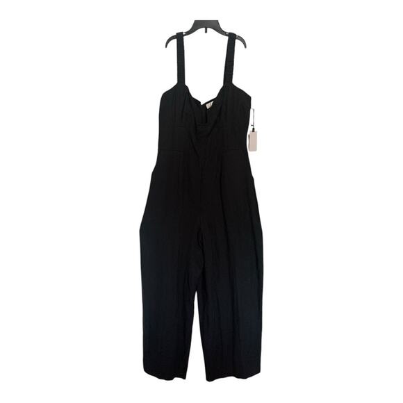 ASTR the Label women's large Versallies black wide leg jumpsuit romper business - Picture 1 of 13